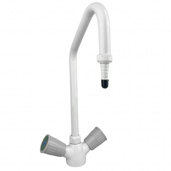 ЛАБОРАТОРНЫЙ П-ОБРАЗНЫЙ КРАН-СМЕСИТЕЛЬ STEGLER KS-310-2 (ЛАТУНЬ, ВЫСОТА 345 ММ)