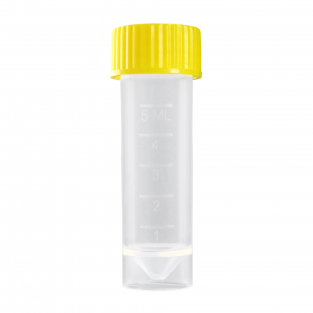 ПРОБИРКА ВИНТОВАЯ 5 МЛ С ЮБКОЙ, C ЖЕЛТОЙ КРЫШКОЙ (100 ШТ.УП.) СТЕРИЛЬНАЯ АНАЛОГ CORNING