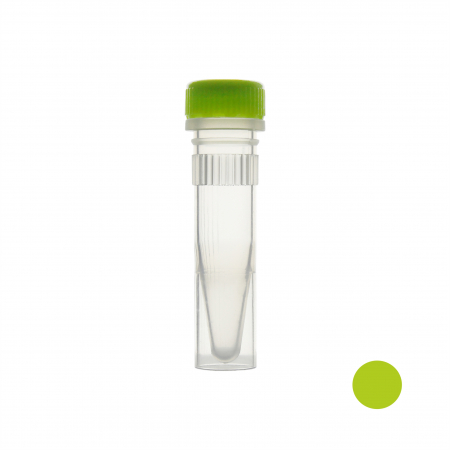 ПРОБИРКА ВИНТОВАЯ 1,5 МЛ С ЮБКОЙ, C ЗЕЛЕНОЙ КРЫШКОЙ (1000 ШТ.УП.) СТЕРИЛЬНАЯ