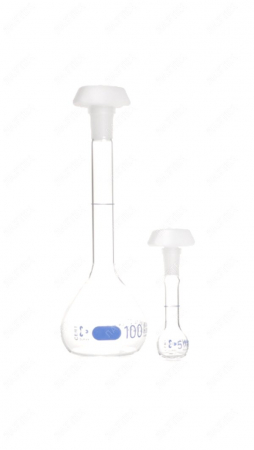 КОЛБА МЕРНАЯ 10 МЛ, КЛАСС A, СВЕТЛОЕ СТЕКЛО, СО ШЛИФОМ NS 7/16 И ПЛАСТИКОВОЙ ПРОБКОЙ, ISOLAB, АРТ. 2820160