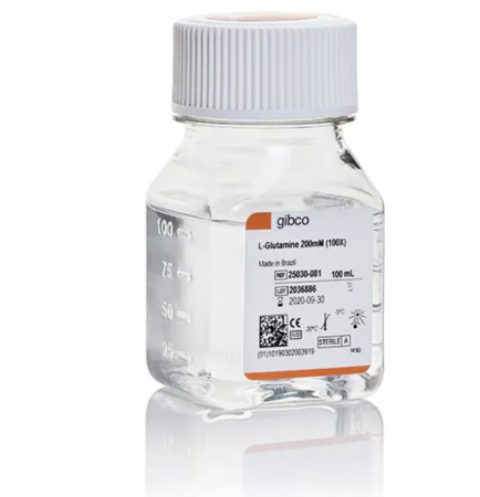 L-ГЛУТАМИН, РАСТВОР ДЛЯ КУЛЬТУРЫ КЛЕТОК, 200 ММ, 100 МЛ, АРТ. 25030081, THERMO FISHER SCIENTIFIC