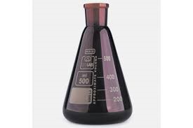 КОЛБА ЭРЛЕНМЕЙЕРА (КОНИЧЕСКАЯ)- ТЕМНОЕ СТЕКЛО - ШЛИФ 29/32- 50 МЛ