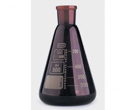 КОЛБА ЭРЛЕНМЕЙЕРА (КОНИЧЕСКАЯ)- ТЕМНОЕ СТЕКЛО - ШЛИФ 29/32- 2000 МЛ