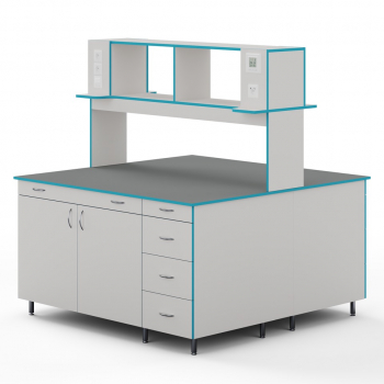 ОСТРОВНОЙ СТОЛ СО СТОЛЕШНИЦЕЙ ИЗ ХИМСТОЙКОГО ПЛАСТИКА СЛО НВК 1500 ПЛАСТ