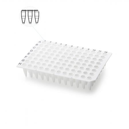 ПЛАШКА ДЛЯ ПЦР НА 96 ЛУНОК БЕЗ ЮБКИ, ПРОФИЛЬ СТАНДАРТНЫЙ, БЕЛАЯ (10 ШТ.УП.)