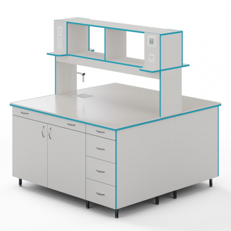 ОСТРОВНОЙ СТОЛ С САНТЕХНИКОЙ И СТОЛЕШНИЦЕЙ ИЗ МОНОЛИТНОЙ КЕРАМИКИ СЛО НВК 1500 МОН+