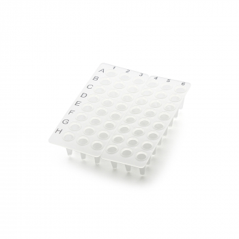 ПЛАШКА ДЛЯ ПЦР НА 48 ЛУНОК БЕЗ ЮБКИ, ПРОФИЛЬ НИЗКИЙ, БЕСЦВЕТНАЯ (10 ШТ.УП.)