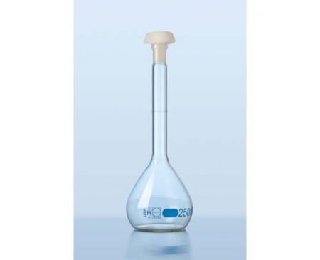 КОЛБА МЕРНАЯ 100 МЛ, КЛАСС А, BORO 3.3, ГОЛУБАЯ ГРАД., СТЕКЛ. ПРОБКА, NS 12/21, BRAND 37260, 7018539