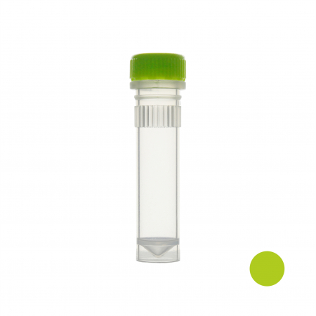 ПРОБИРКА ВИНТОВАЯ 2 МЛ С ЮБКОЙ, C ЗЕЛЕНОЙ КРЫШКОЙ (1000 ШТ.УП.) СТЕРИЛЬНАЯ