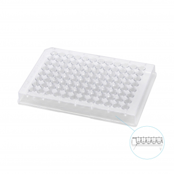 ПЛАНШЕТ ДЛЯ ИММУНОФЕРМЕНТНОГО АНАЛИЗА, СТЕРИЛЬНЫЙ, 96-ЛУНОЧНЫЙ, КРУГЛОДОННЫЙ (С КРЫШКОЙ)