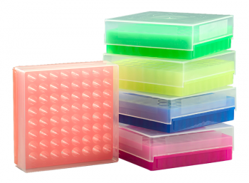 ШТАТИВ ДЛЯ ХРАНЕНИЯ И ТРАНСПОРТИРОВКИ ПРОБИРОК, КРИОПРОБИРОК ОБЪЕМОМ ОТ 0,5 МЛ ДО 2 МЛ 64 МЕСТА, ДВУСТОРОННИЙ