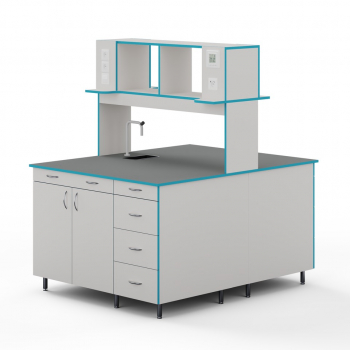 ОСТРОВНОЙ СТОЛ С САНТЕХНИКОЙ И СТОЛЕШНИЦЕЙ ИЗ ХИМСТОЙКОГО ПЛАСТИКА СЛО НВК 1200 ПЛАСТ+