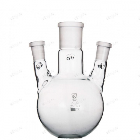 КОЛБА 250 МЛ, ТРЕХГОРЛАЯ, ПОД УГЛОМ NS 29-14-14