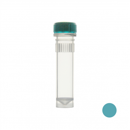 ПРОБИРКА ВИНТОВАЯ 2 МЛ С ЮБКОЙ, C БИРЮЗОВОЙ КРЫШКОЙ (1000 ШТ.УП.) СТЕРИЛЬНАЯ
