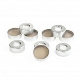 КРЫШКИ 20 ММ, АЛЮМИН, ОБЖИМНЫЕ, 10ММ ОТВЕРСТ, PTFE/БЕЛЫЙ СИЛИКОН, 3 ММ, 100/PK, C0000196 ALWSCI