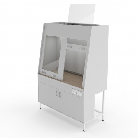 ДВУХРАМНЫЙ ВЫТЯЖНОЙ ШКАФ СО СТОЛЕШНИЦЕЙ ИЗ КЕРАМ. ПЛИТКИ ТЕОЛАБ ШВД-1500 КГ