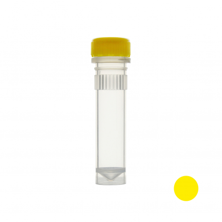 ПРОБИРКА ВИНТОВАЯ 2 МЛ С ЮБКОЙ, C ЖЕЛТОЙ КРЫШКОЙ (1000 ШТ.УП.) СТЕРИЛЬНАЯ