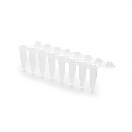 ПРОБИРКИ ДЛЯ ПЦР В СТРИПАХ, СТАНДАРТНЫЙ ПРОФИЛЬ, ПРОЗРАЧНЫЙ, 200 МКЛ., 1Х8, С ПРИКРЕПЛЕННЫМИ КРЫШКАМИ (125 ШТ.УП.)