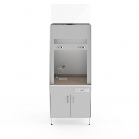 ВЫТЯЖНОЙ ШКАФ СО СТОЛЕШНИЦЕЙ ИЗ КЕРАМОГРАНИТНОЙ ПЛИТКИ И С САНТЕХНИКОЙ ТЕОЛАБ ШВ-900 КГ-С