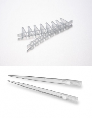 КОМПЛЕКТ: ПРОБИРКИ В СТРИПАХ ДЛЯ ПЦР (120 СТРИПОВ ПО 8 ПРОБИРОК, ОТДЕЛЬНО ПРИКРЕПЛЕННЫЕ КРЫШКИ) И НАКОНЕЧНИКИ СТЕРИЛЬНЫЕ С ФИЛЬТРОМ ДО 10 МКЛ , 96 ШТ/ШТАТИВ, АРТ. 071097010-C-F