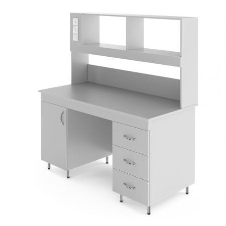 ФИЗИЧЕСКИЙ ЛАБОРАТОРНЫЙ СТОЛ СО СТОЛЕШНИЦЕЙ ИЗ ХИМСТОЙКОГО ПЛАСТИКА НВ-1500 ПСП