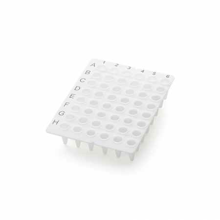 ПЛАШКА ДЛЯ ПЦР НА 48 ЛУНОК БЕЗ ЮБКИ, ПРОФИЛЬ НИЗКИЙ, БЕЛАЯ (10 ШТ.УП.)