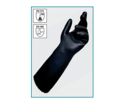 ПЕРЧАТКИ ДЛЯ ХИМИЧЕСКОЙ ЗАЩИТЫ, ПОЛИХЛОРОПРЕН, 0,55 ММ, 310 ММ, РАЗМЕР 8, 1 ПАРА В ИНДИВИД.УПАК, ISOLAB, АРТ. 080.23.003