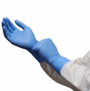 PURETECH® NEUTRINO PROTECT ПЕРЧАТКИ НИТРИЛОВЫЕ C ТЕКСТУР.ПАЛЬЦАМИ 30СМ, L, ГОЛУБЫЕ, 50ПАР/УПАК
